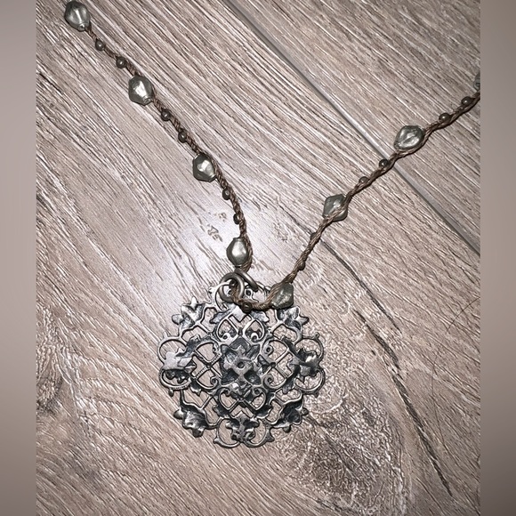 Love Heals long silver and gemstone skill necklace - Picture 4 of 5